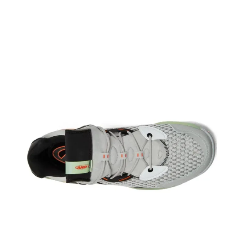 AND1 Override Anti-Slip Wear-Resistant Low-Top Basketball Shoes Men's Gray Green-3
