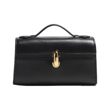 SAVETTE Cow Leather Handbag Small Size Women's Black Leather