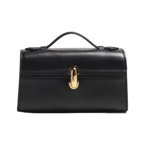 SAVETTE Cow Leather Handbag Small Size Women's Black Leather
