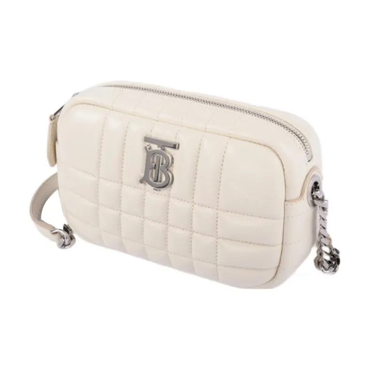 Burberry Lola Lola Bag Leather Camera Bag Shoulder Bag Crossbody Bag Small Size Women's White-1