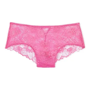 Victoria's Secret Pink THE LACIE Lace Cheeky Panty / Pink Underpants Women's 1 Pack Hollywood Pink