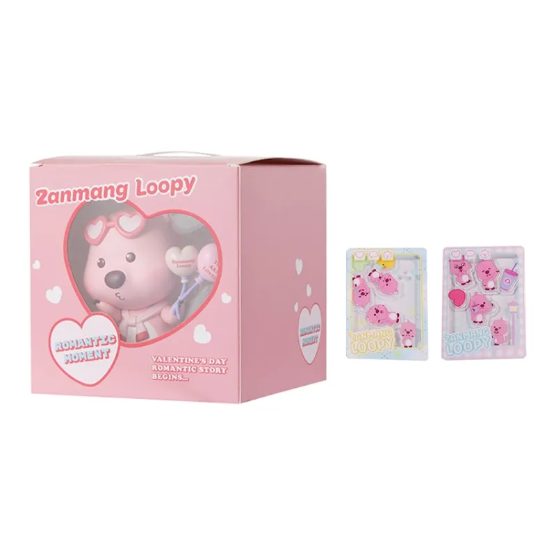 MINISO Little Beaver Zanmang Loopy Collection Valentine's Day Loopy Ornament Chibi Figures-2