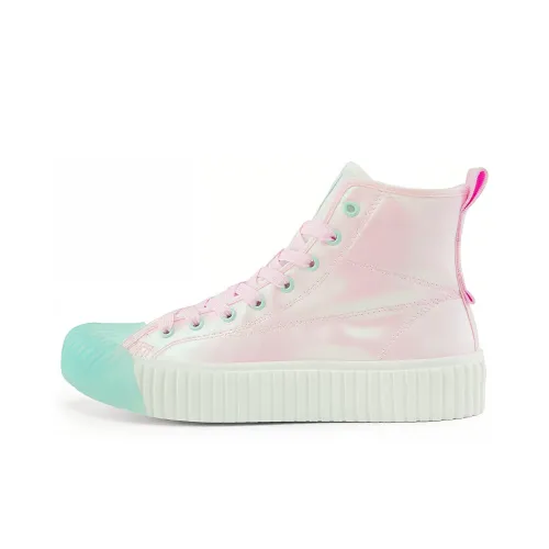 Kappa Canvas Shoes Women's High-Top Pink/White