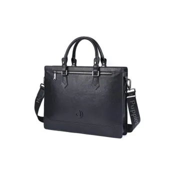 Hush Puppies Top Grain Cow Leather Portable Briefcase Large Size Men's Black