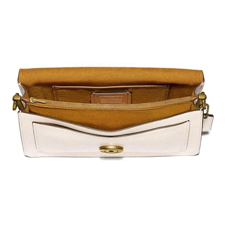 COACH Tabby Polished Pebbled Leather Wine God Bag Shoulder Bag Crossbody Bag Medium Size Women's White-2