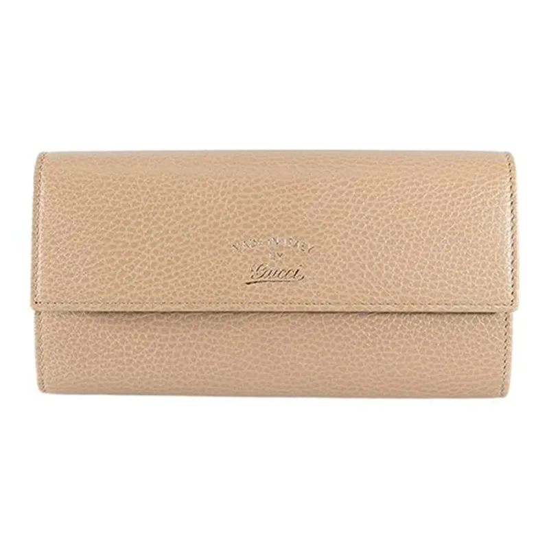 GUCCI Calfskin Clutches Wallets Women's Rose Beige/Light Blue-1