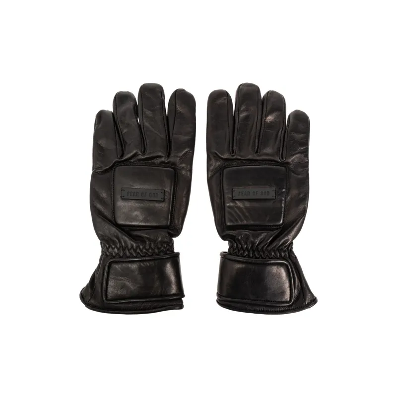 Fear Of God Logo-plaque Leather Gloves-2