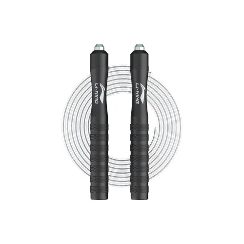 LiNing Sports & Fitness Non Countable Jump Ropes Adults PVC+Steel Wire Rope, Plastic Controller Black Silver