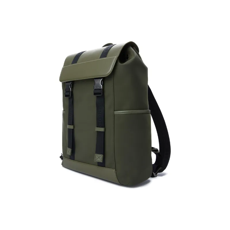 PEDRO Artificial Leather Backpack Large Size Men's Black/Camel/Army Green-8
