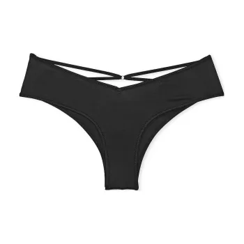 Victoria's Secret VERY SEXY Crotchless Lace-Trim Cheeky Panty/ Black Underpants Women's 1 Pack Black