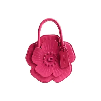 COACH Cow Leather Shoulder Bag, Crossbody Bag, Handbag Small Size Women's Dragon Fruit