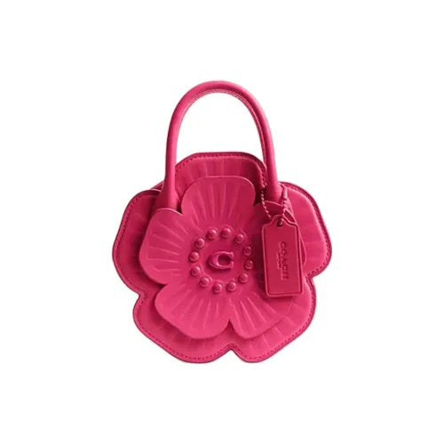 COACH Cow Leather Shoulder Bag, Crossbody Bag, Handbag Small Size Women's Dragon Fruit