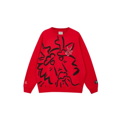 JACK&JONES Year Of The Dragon CNY Series Sweatshirts Unisex F16 Red