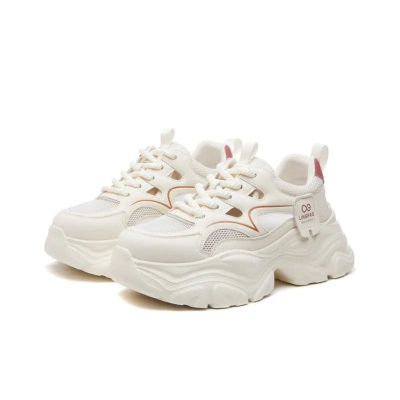 LINGPAO Lightweight Height Increasing Low-Top Chunky Sneakers Women's-15