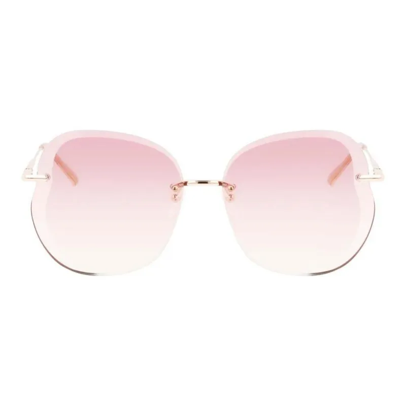 LONGCHAMP Irregular Shape Sunglasses Women's Gold-1