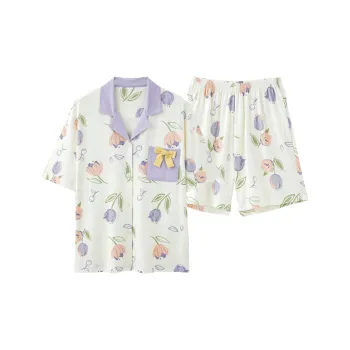 MIIOW Pajama Set Women's Purple Floral