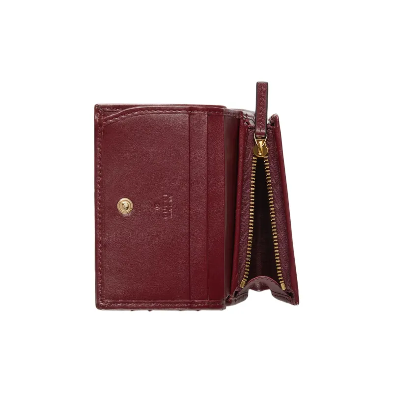 GUCCI GG Marmont Leather Wallet Women's Burgundy-3