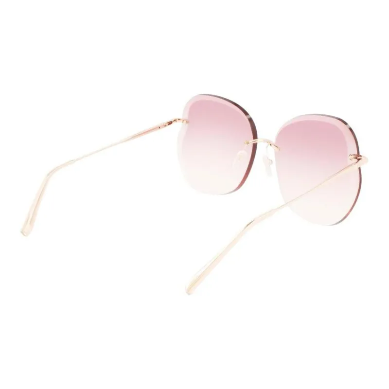 LONGCHAMP Irregular Shape Sunglasses Women's Gold-5