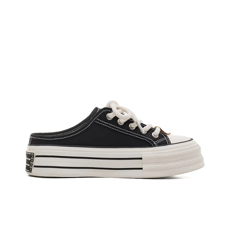 Warrior Abrasion Resistant Breathable Low Top Canvas Shoes Women's Black-1