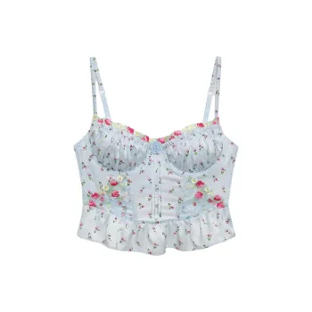 Victoria's Secret PINK FOR LOVE & LEMONS Aurelia Bustier / Blue/Pink Bra Women's Blue/Pink