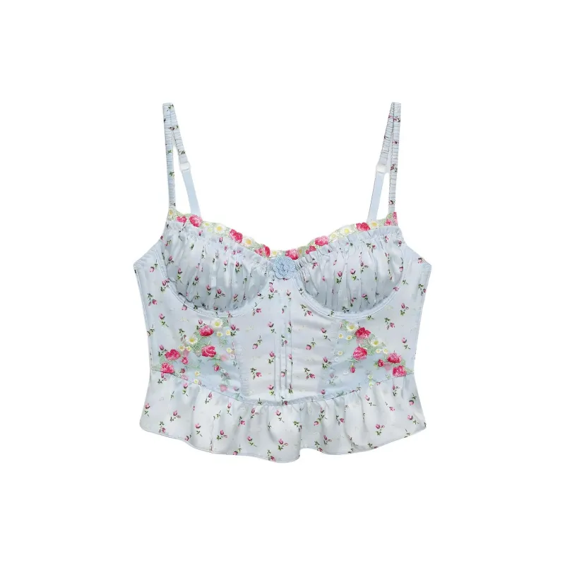 Victoria's Secret PINK FOR LOVE & LEMONS Aurelia Bustier / Blue/Pink Bra Women's Blue/Pink-0