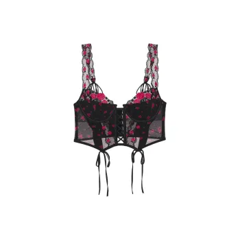 Victoria's Secret PINK FOR LOVE & LEMONS Roja Bustier/Black Bra Women's Black