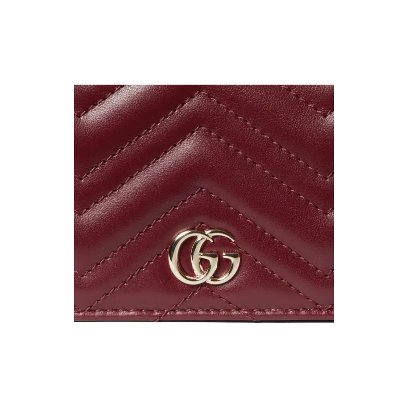 GUCCI GG Marmont Leather Wallet Women's Burgundy-6