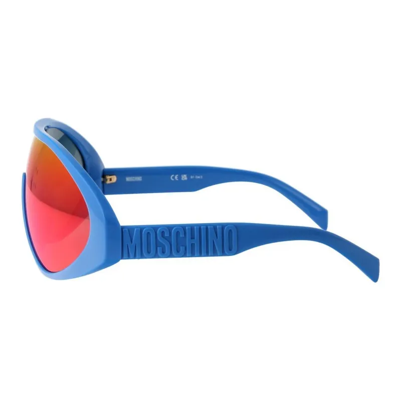MOSCHINO Irregular Shape Sunglasses Women's Blue-2