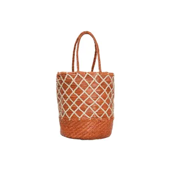 Dragon Diffusion Leather Bucket Bag, One Shoulder Handbag Women's Tan