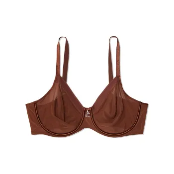 Victoria's Secret Sheer Mesh Unlined Underwire Bra Bra Women's CHOCOLATE/Chocolate