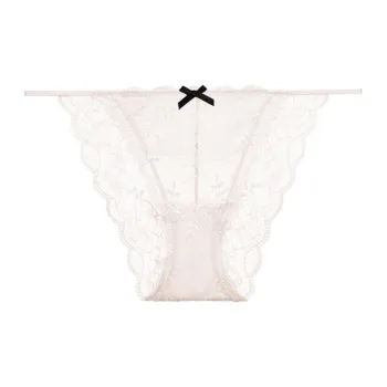 Victoria's Secret PINK Floral Lace Overlay With Fine Ribbon Bikini/CW Underpants Women's 1 Pack Coconut White