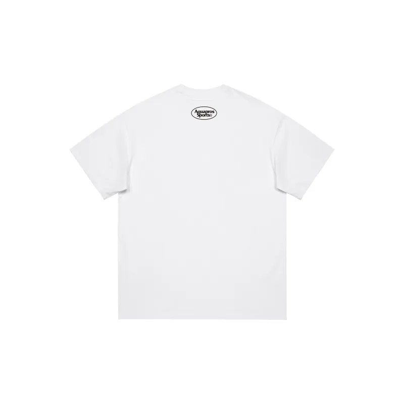 AQUAPROS T Shirt Unisex White Basic 100% Cotton Minimalist Style-1