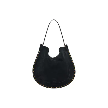 ISABEL MARANT Soft Velvet Calfskin Hobo Bag, Handbag, Shoulder Bag Women's Black