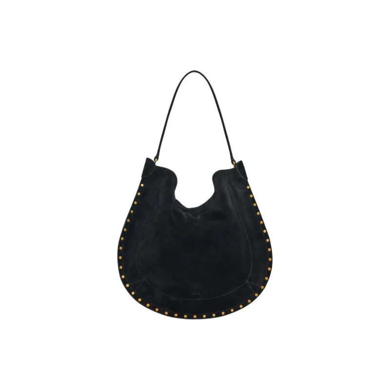 ISABEL MARANT Soft Velvet Calfskin Hobo Bag, Handbag, Shoulder Bag Women's Black-0