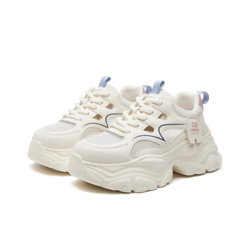 LINGPAO Lightweight Height Increasing Low-Top Chunky Sneakers Women's-2