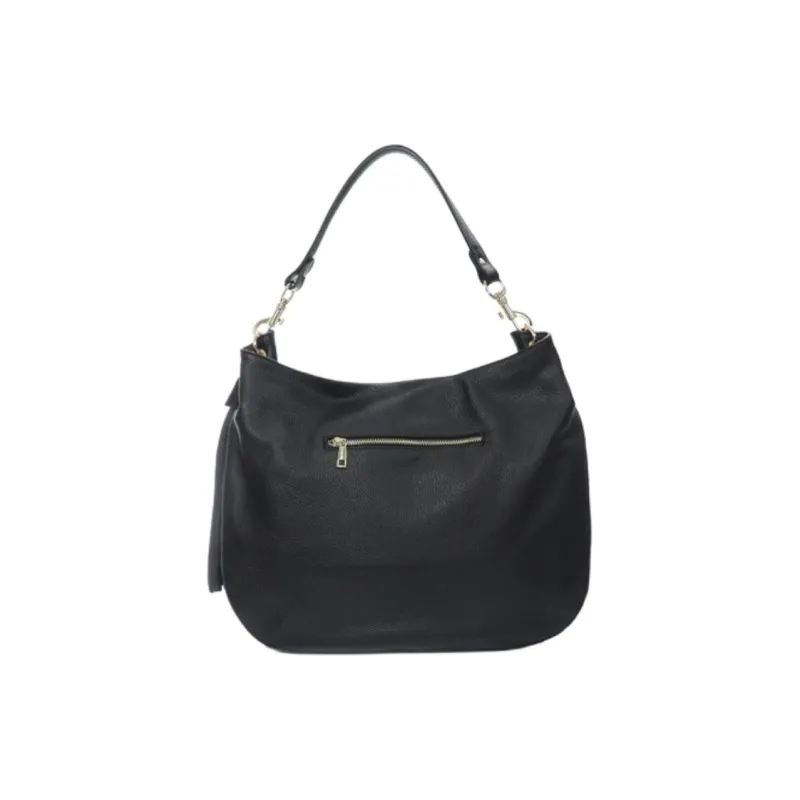 Folli Follie Leather Crossbody Bag Shoulder Bag Large Size Unisex Black-2