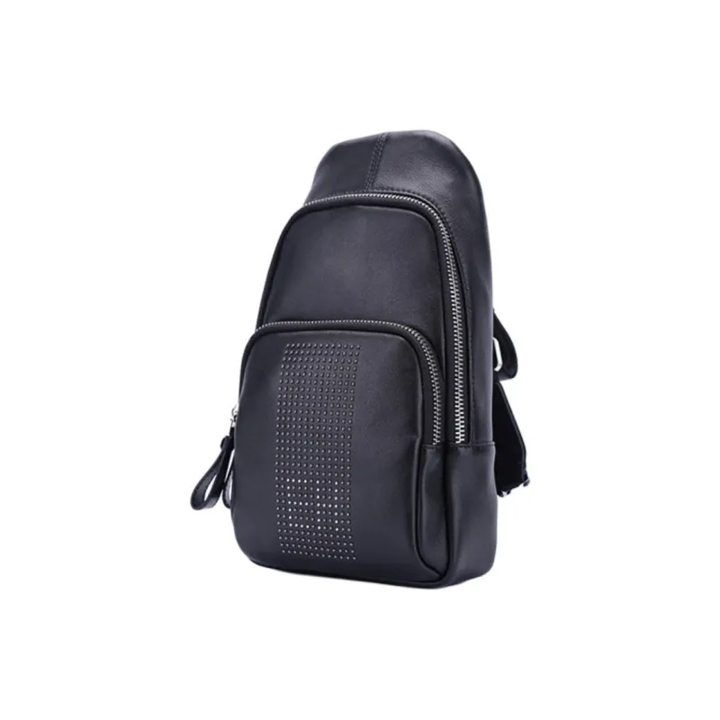 ELLE HOMME Cow Leather Crossbody Bags Sling Bags Regular Men's Black-1