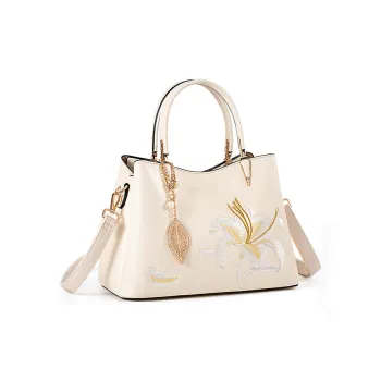 Vigno Synthetic Leather Mom Handbag, One Shoulder Crossbody Bag Regular Women's Ecru