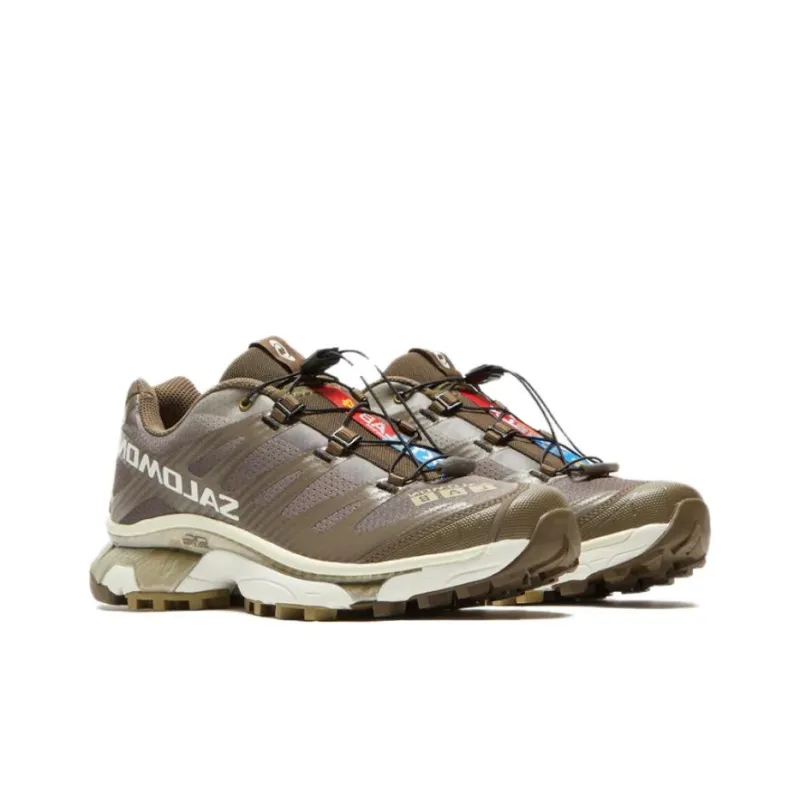 SALOMON XT-4 Cushioning Anti-Slip And Wear-Resistant Low-Top Casual Running Shoes Unisex Brown Yellow-3