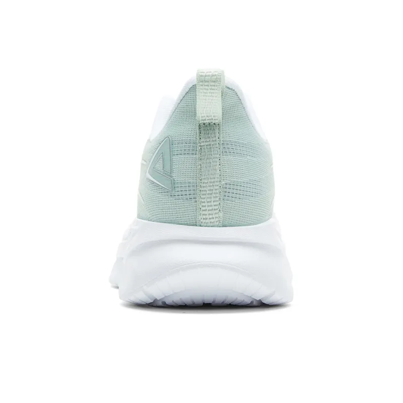 PEAK Cushioning Abrasion Resistant Breathable Slip Resistant Low Top Running Shoes Women's Large White Sprout Green-4