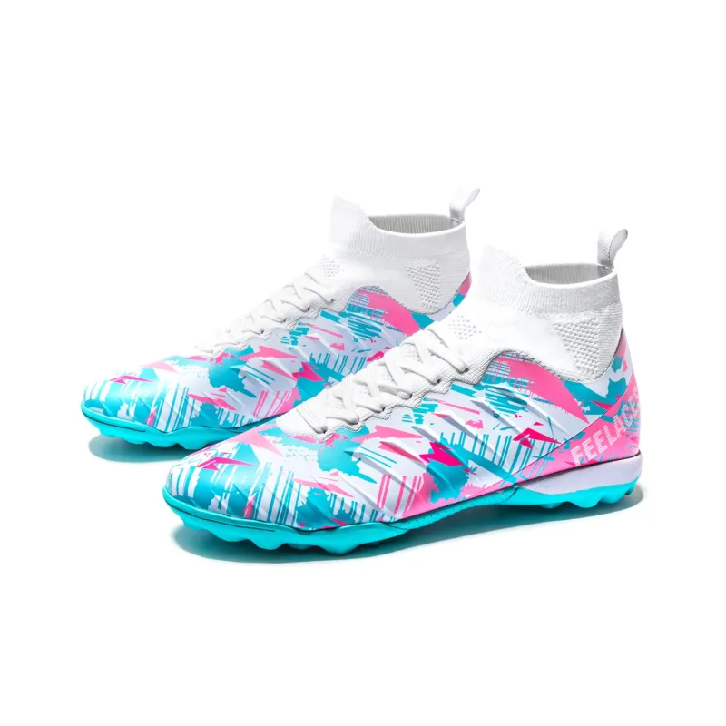 FEELACES Soccer Shoes Unisex Ice Sharp White, Pink Climb 1.0-36