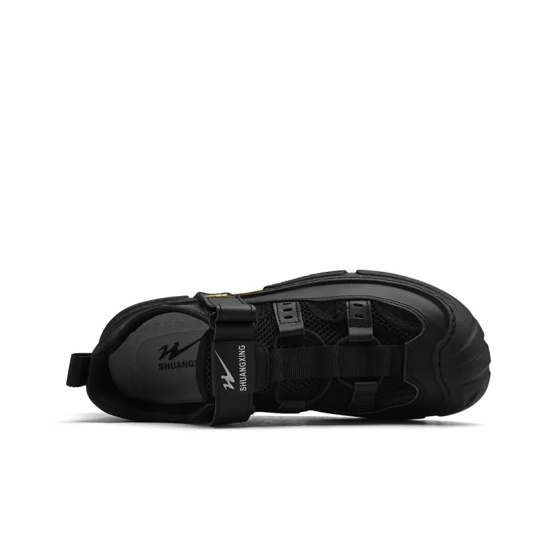 Binary Slip Resistant, Abrasion Resistant, Waterproof, And Breathable Lightweight Low Top Casual Shoes Men's Black-3