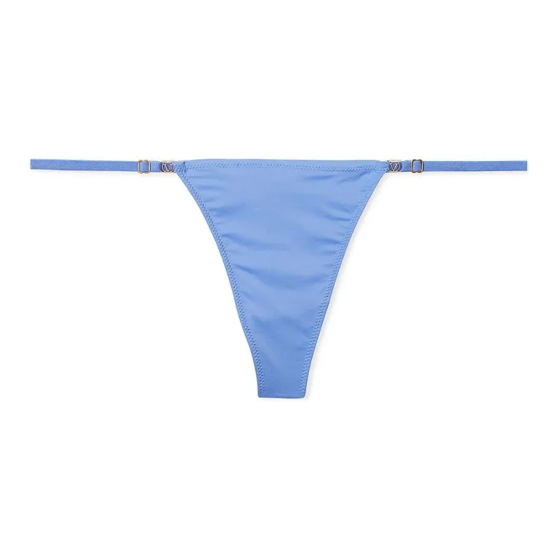 Victoria's Secret LOVE CLOUD Adjustable String Thong Panty/BB Underpants Women's 1 Pack Blue-0