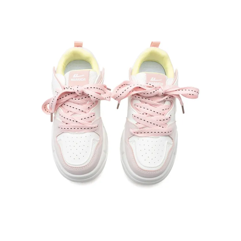 Warrior Wear Resistant Slip Resistant Low Top Skateboard Shoes Women's Beige Light Pink Red Yellow-3