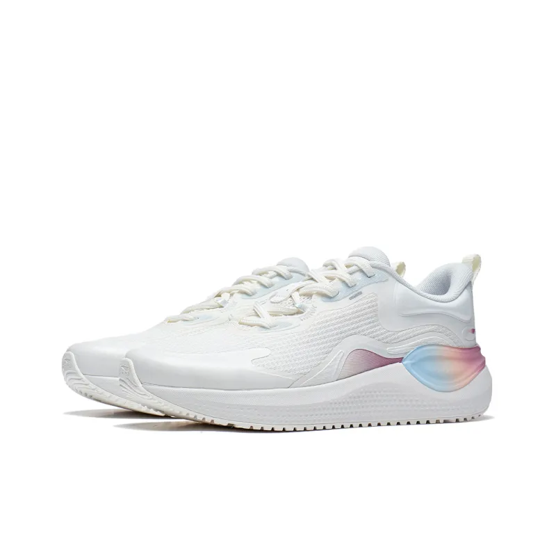 LiNing EazGo Slip Resistant, Abrasion Resistant, Breathable Low Top Running Shoes Women's Champagne White-3