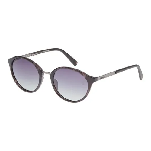 Timberland Plastic Metal Oval Sunglasses Women's Black