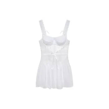 Victoria's Secret Pink FOR LOVE & LEMONS NEW! Christy Slip Dress/white Nightgown Women's White/Yellow