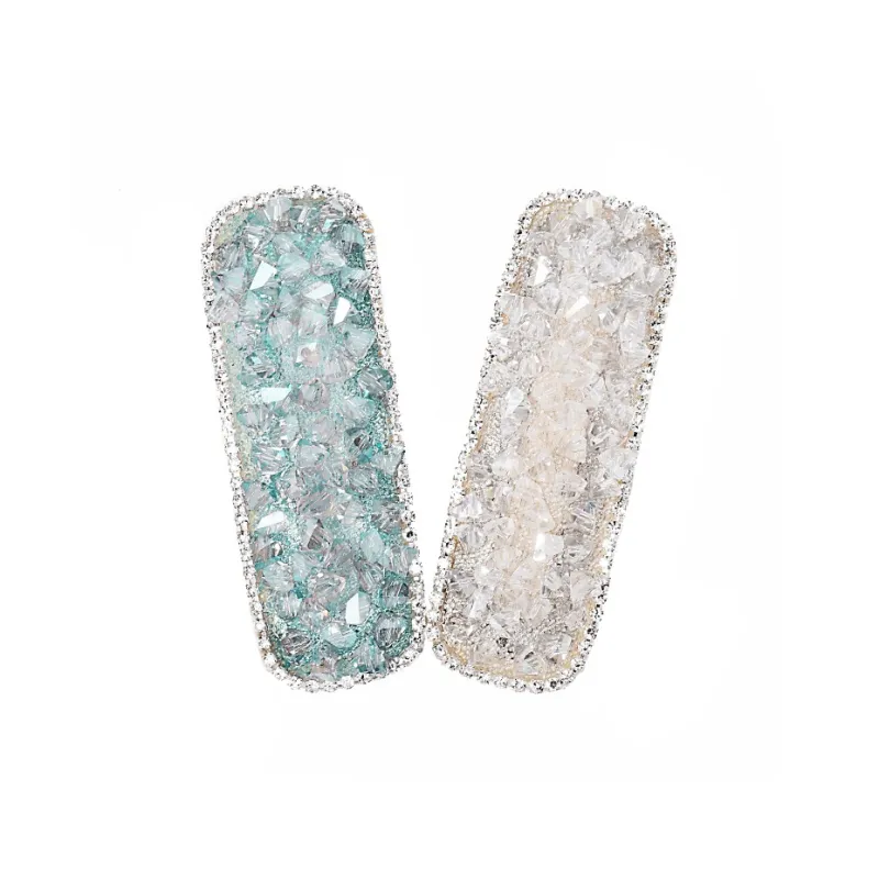 ROYALSASA Synthetic Cubic Zirconia Hair Clips Women's-1