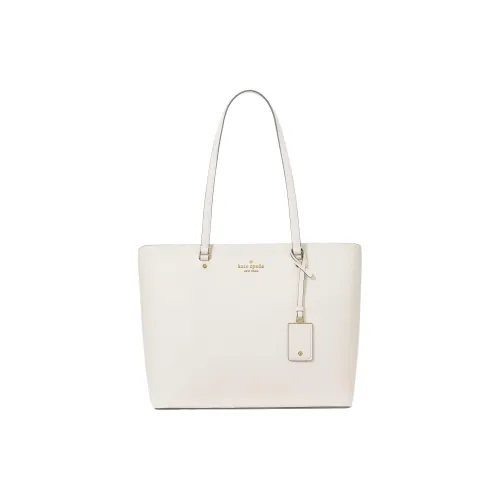 Kate Spade Grain Leather One Shoulder Handbag Large Size Women's Parchment White