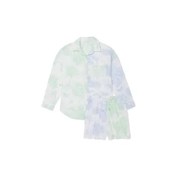Victoria's Secret PINK Cotton Long Sleeve Shi/GM&BCTT Pajama Set Women's Mint